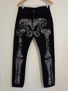 MNML Black Skeleton Straight Jeans
